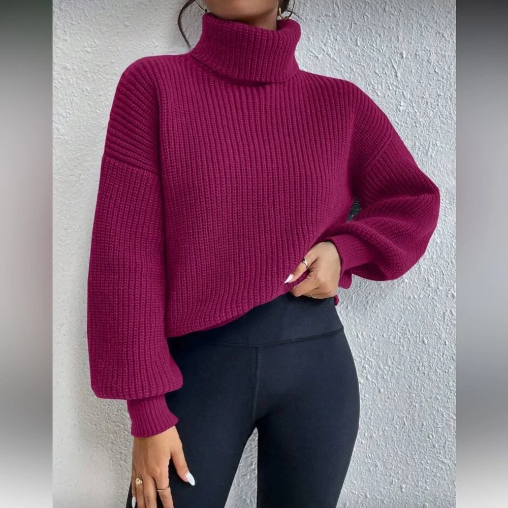 Pink Turtleneck Sweater
